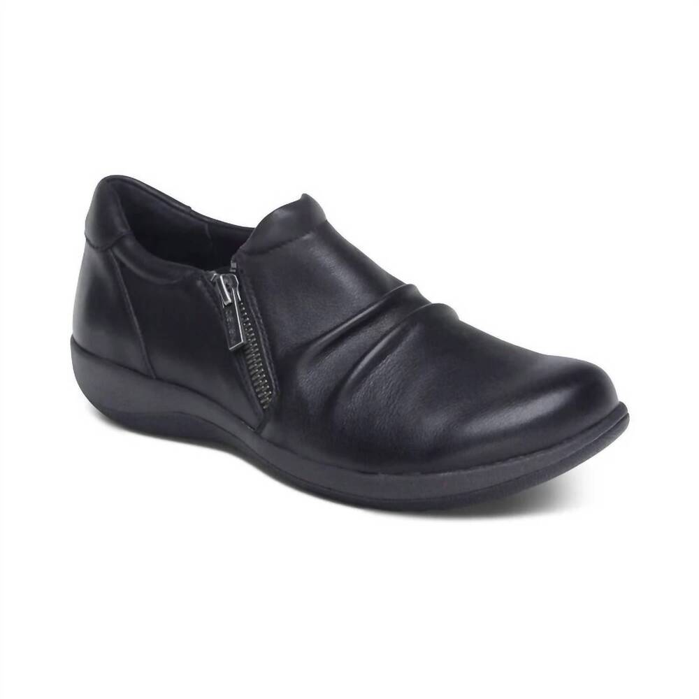 NEW AETREX katie side zip slip on - medium in black